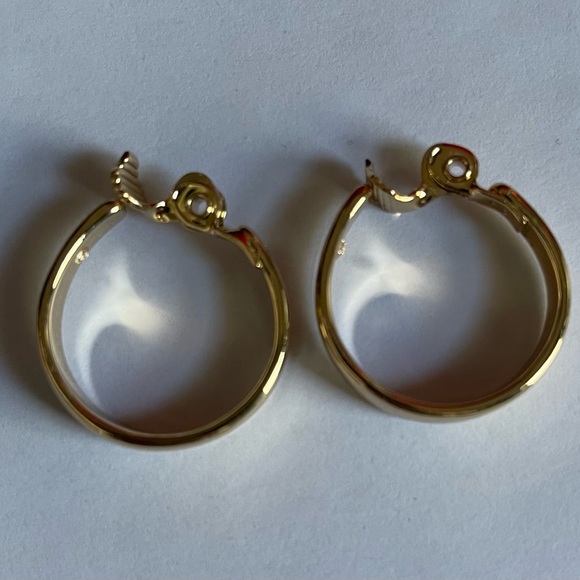 TJG Gold Toned Clip On Hoop Earrings - Picture 3 of 9